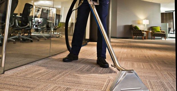 Office carpet being cleaned as part of commercial cleaning services in Phoenix, AZ, ensuring a clean and professional workspace.